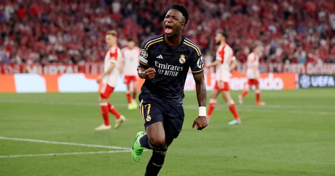 Vinicius Jr. strikes twice as Bayern and Real end all square after thrilling first leg