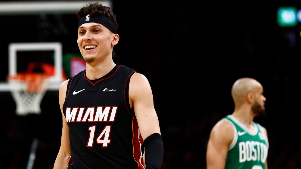 Verlassen Boston mit einem Lächeln: Tyler Herro und die Miami Heat.