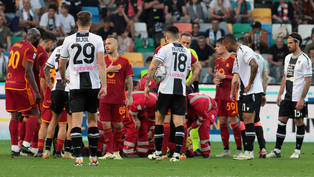 19 Minuten: Roma-Spiel in Udine nach Ndickas Zusammenbruch neu angesetzt