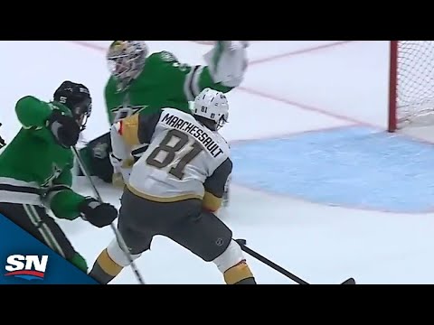 Golden Knights’ Jack Eichel Sets Up Jonathan Marchessault Tap-In Goal With Gorgeous Drop Pass