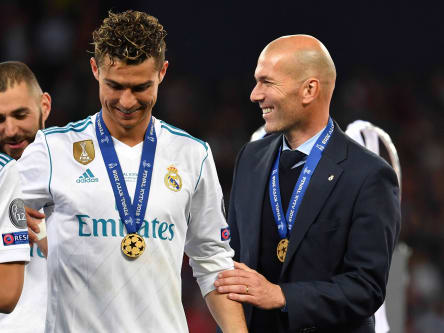 Strahlemänner: Cristiano Ronaldo und Zinedine Zidane (re.) nach dem CL-Sieg 2018.