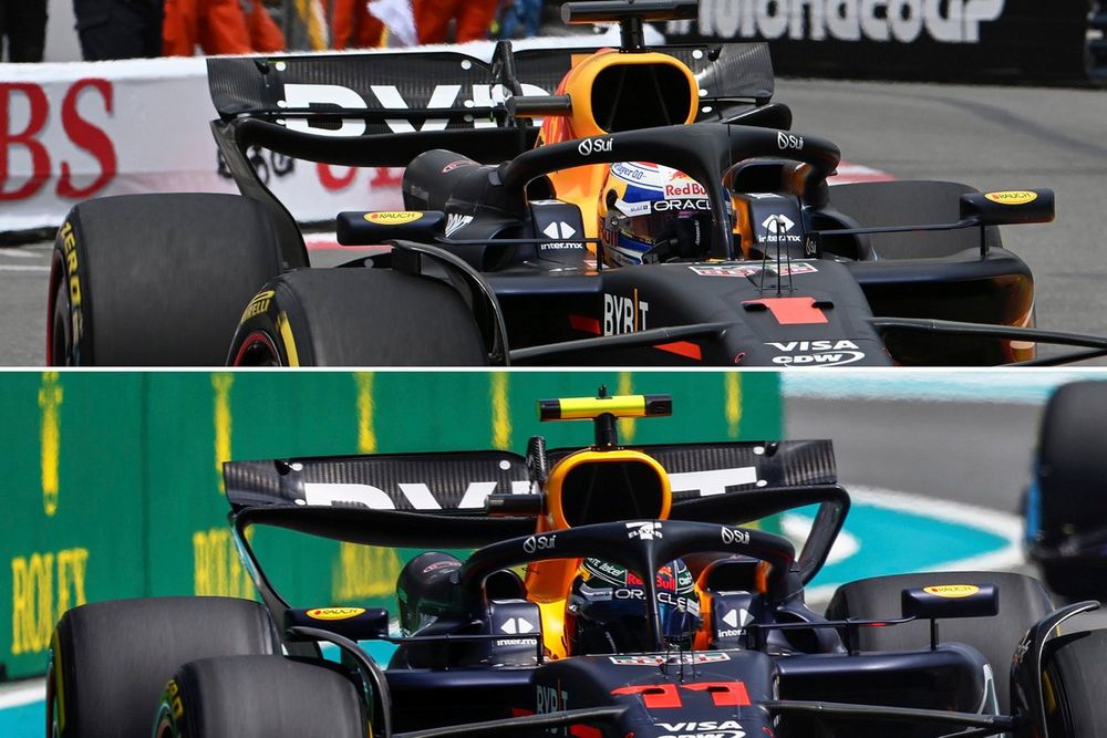 Red Bull RB20 rear wing comparison