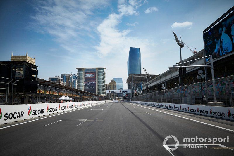 The Baku City Circuit pit straight