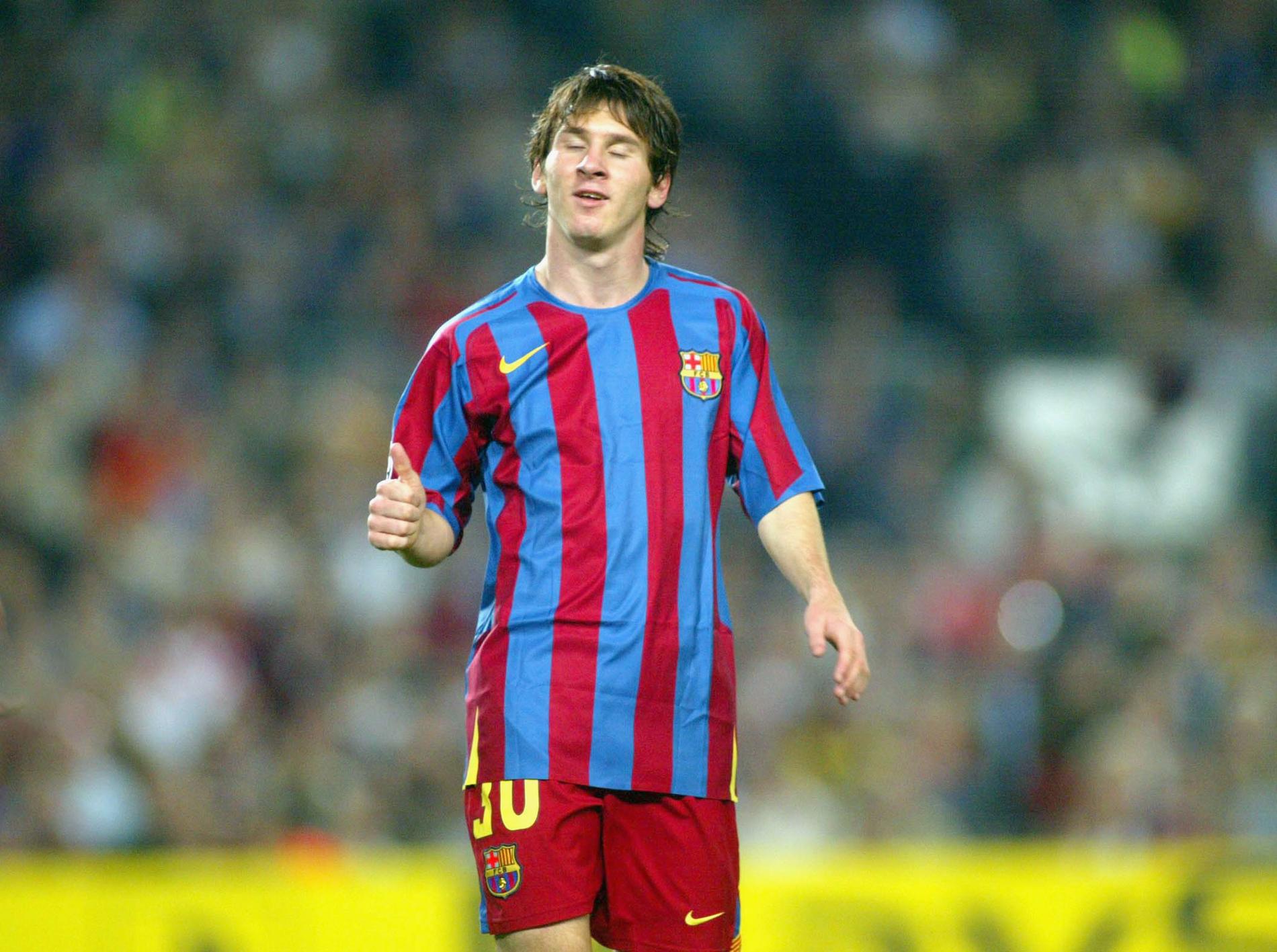 En ung Lionel Messi i Barcelona