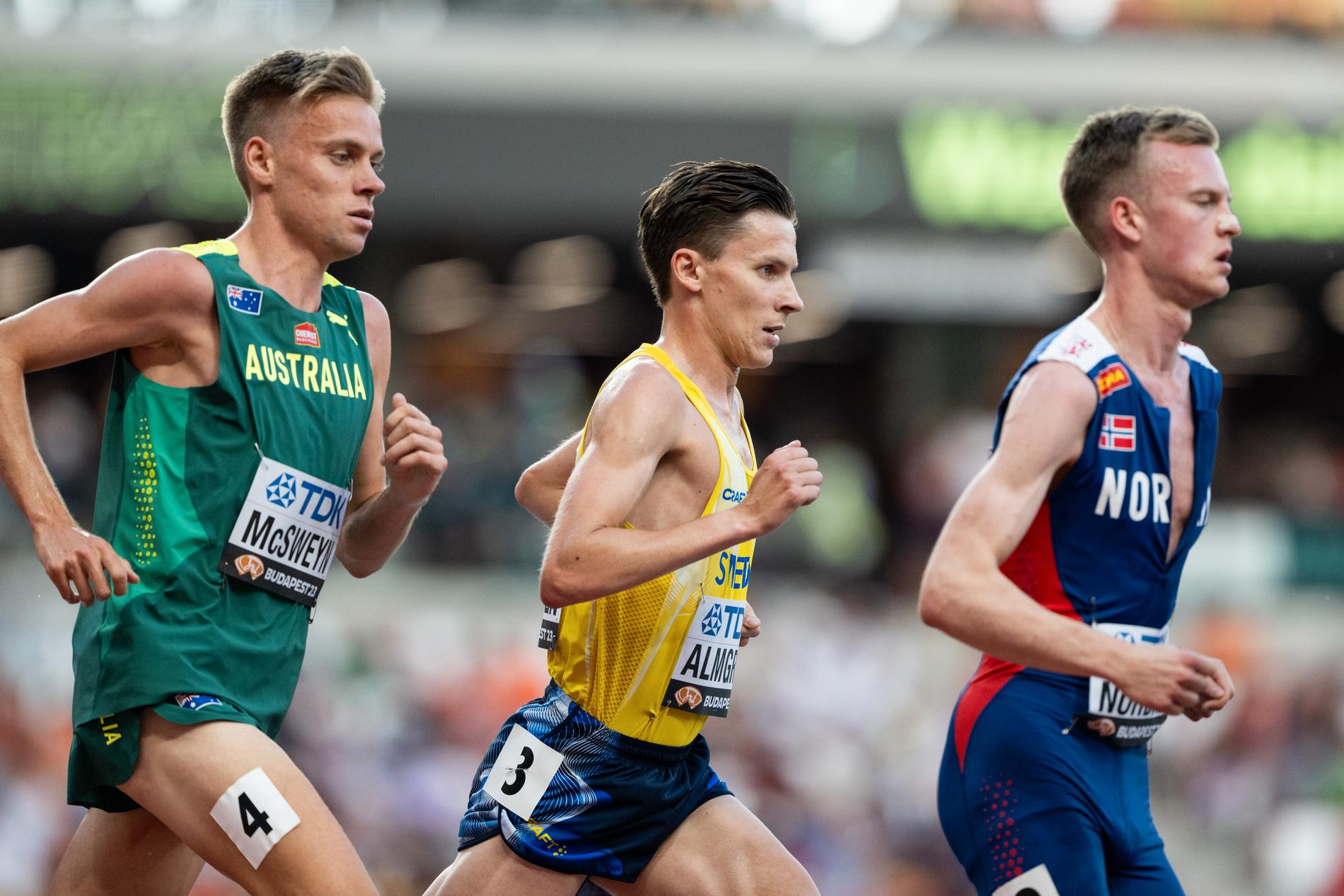 Andreas Almgren under VM-loppet på 5000 meter 2023
