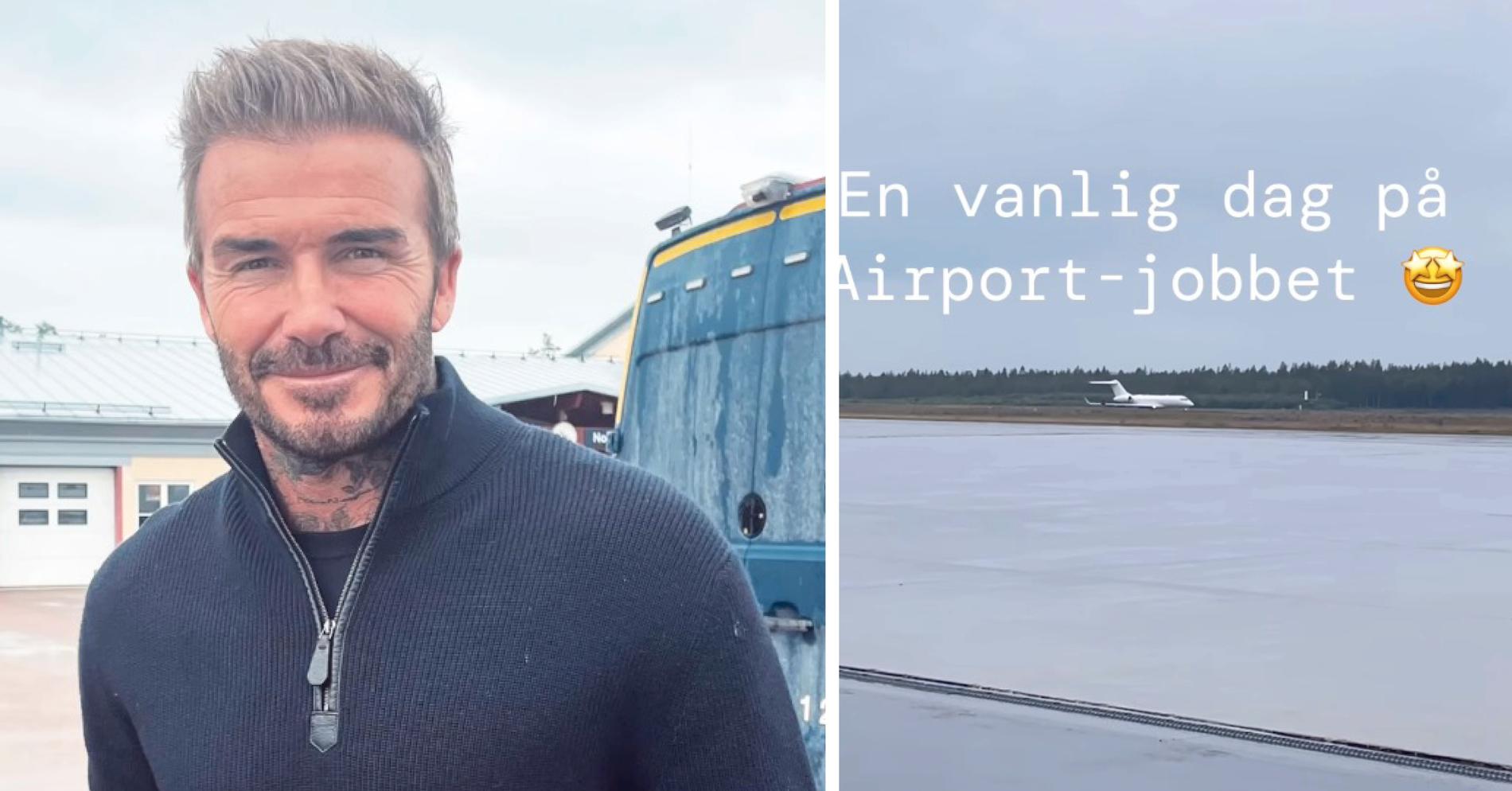 David Beckham på Karlstad Airport.