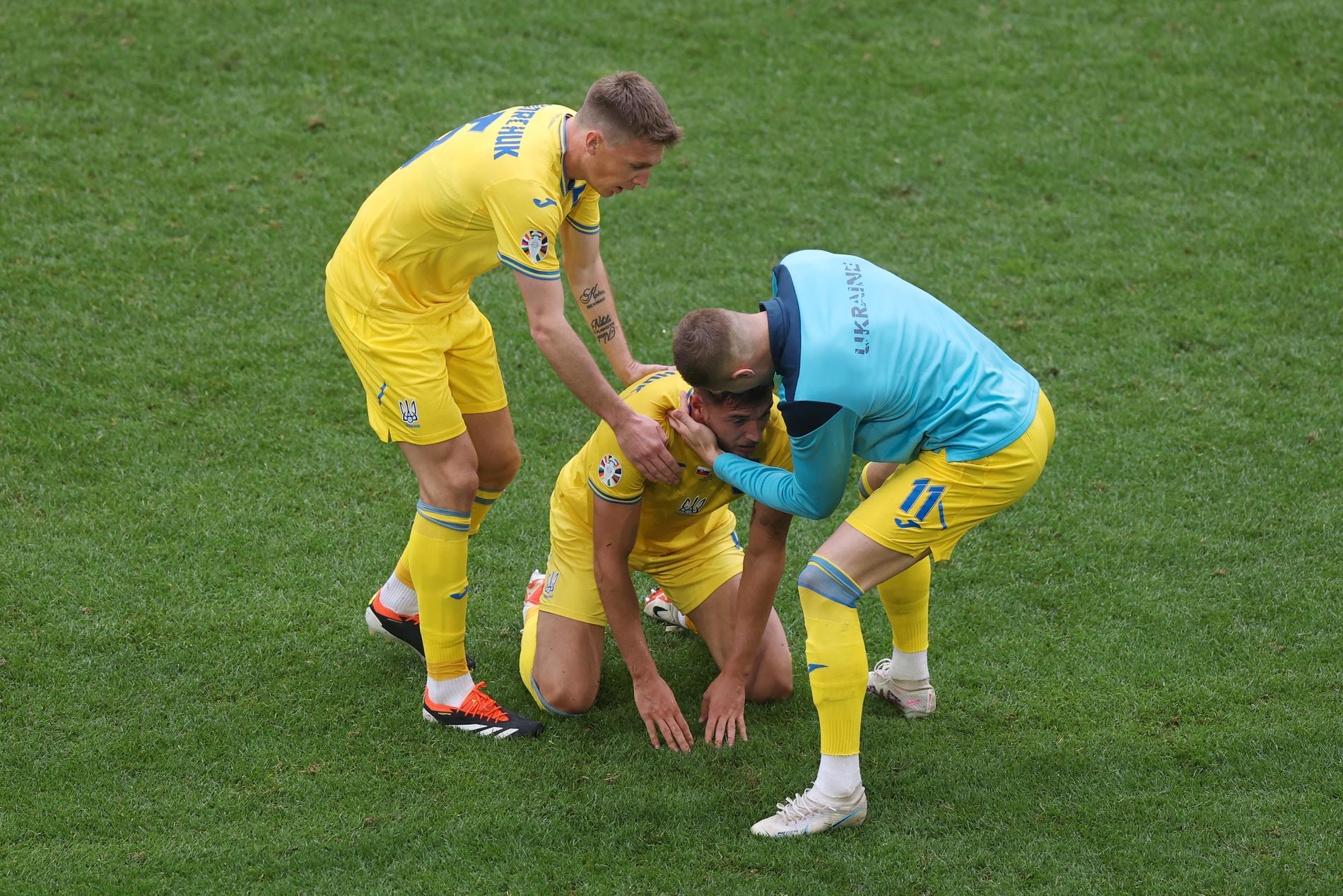Roman Jaremtjuk i tårar efter matchen.