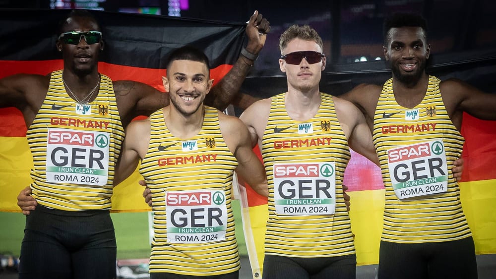4 x 100 m: Deutsche Sprinter sichern sich Bronze