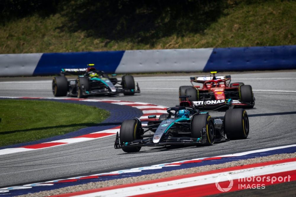 Mercedes had the legs on Ferrari in the sprint, and Russell is optimistic that Piastri's woes could leave open a path to the podium