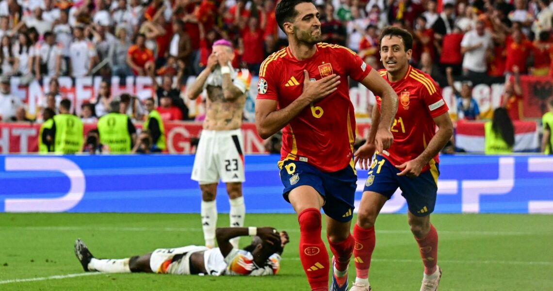 Merino nets dramatic header in extra-time as Spain dump hosts Germany out
