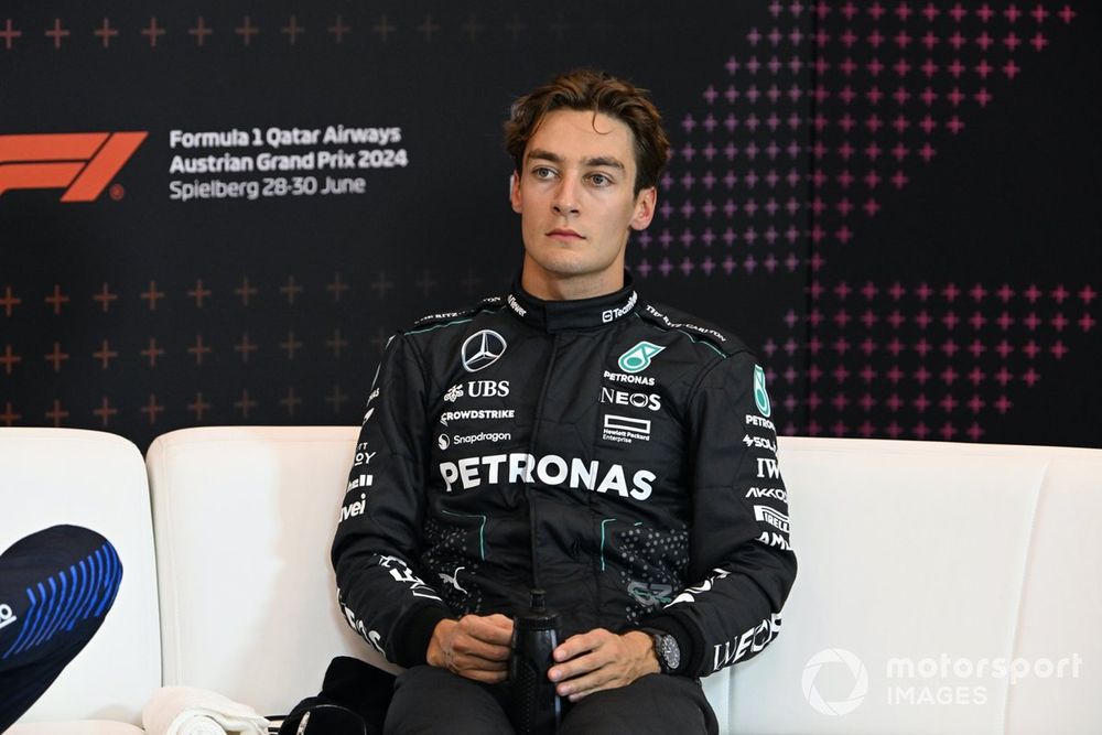 George Russell, Mercedes-AMG F1 Team, in the post Qualifying Press Conference