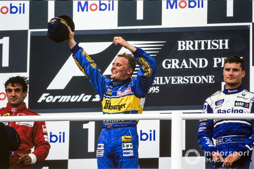 Herbert took full advantage of Hill clashing with Schumacher to record his maiden F1 win